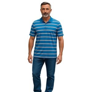 Nike Dri-Fit Men's Blue Striped Polo Shirt